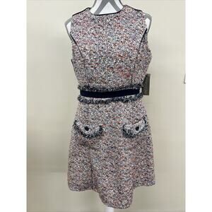 NWT EVA MENDES COLLECTION Mutli-Color PLAID PRINT DRESS SIZE Medium FS Charity